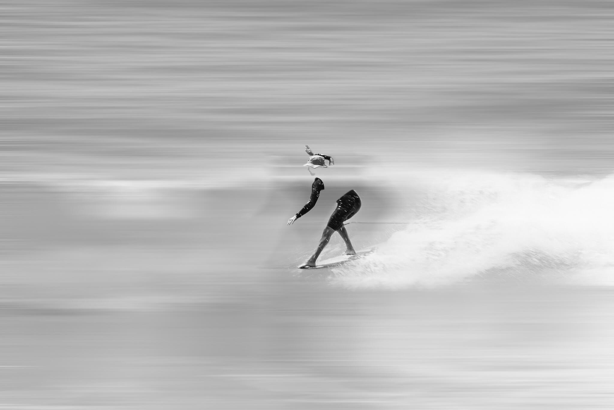 black and white longboard photo