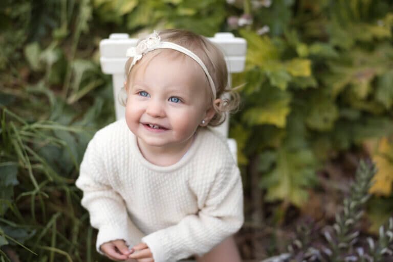 baby photography in a flower field