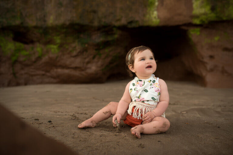 Baby photo session at the beach
