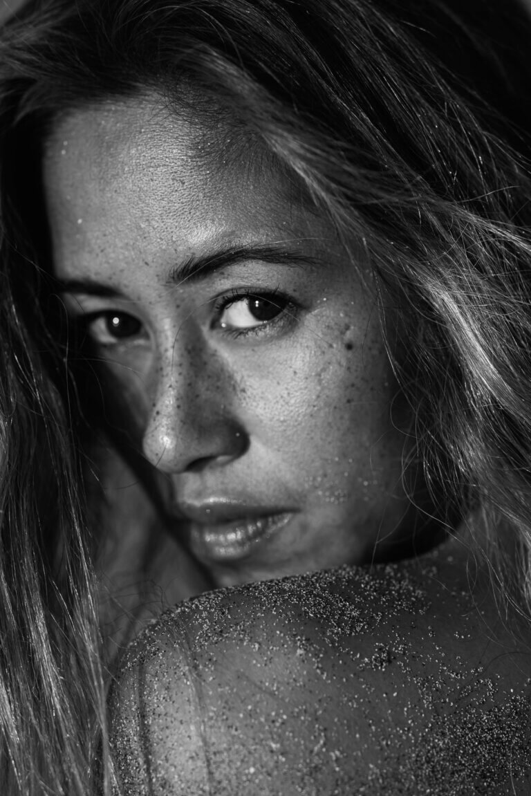 sensual women portrait in black and white