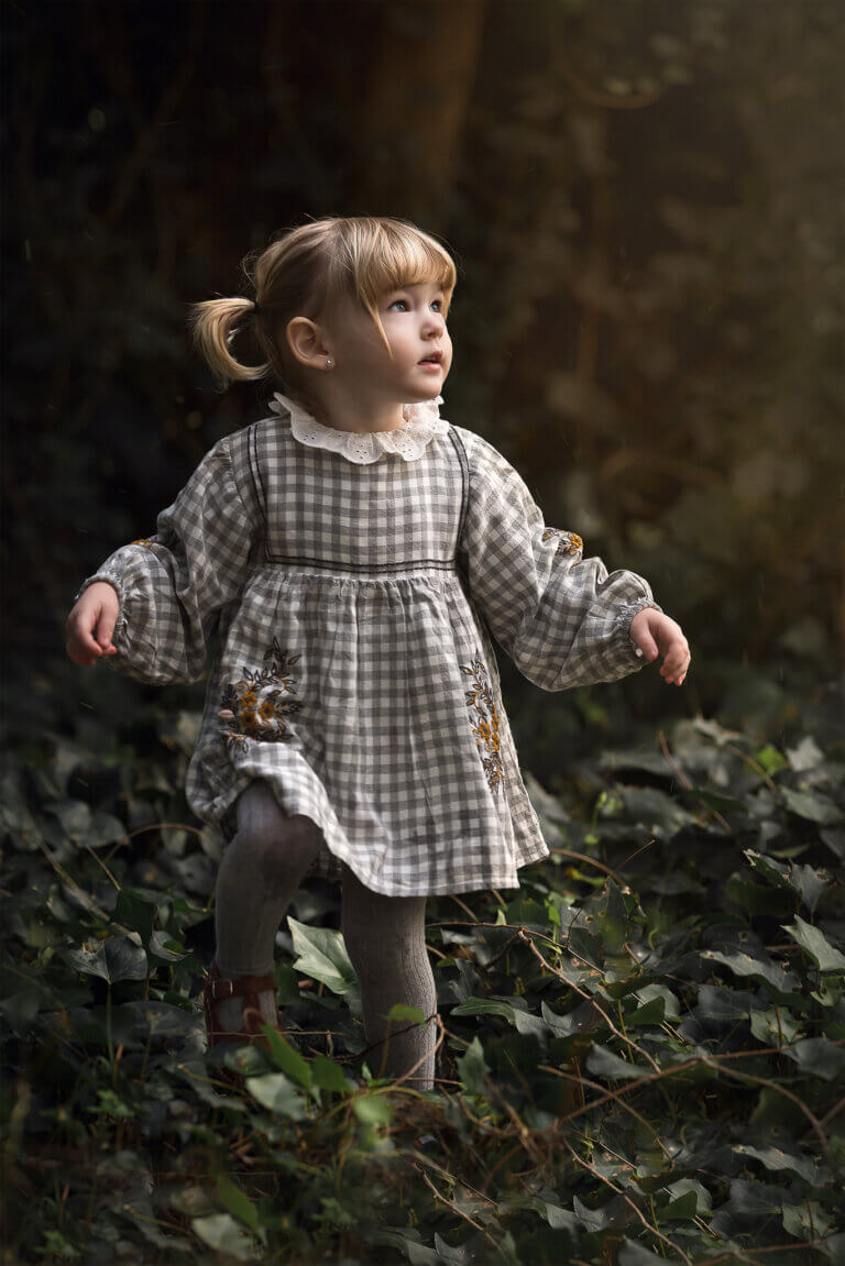 kid photography in the forest